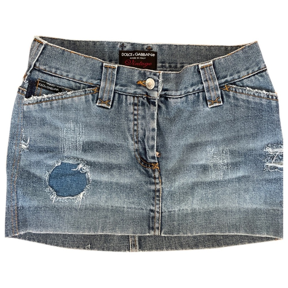 Vintage Dolce & Gabbana denim mini skirt - Picture 1 of 5